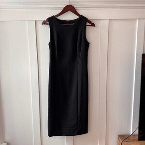 J Crew Long Sheath Dress in Four-Season Stretch (Black / 0) (Style K6081)